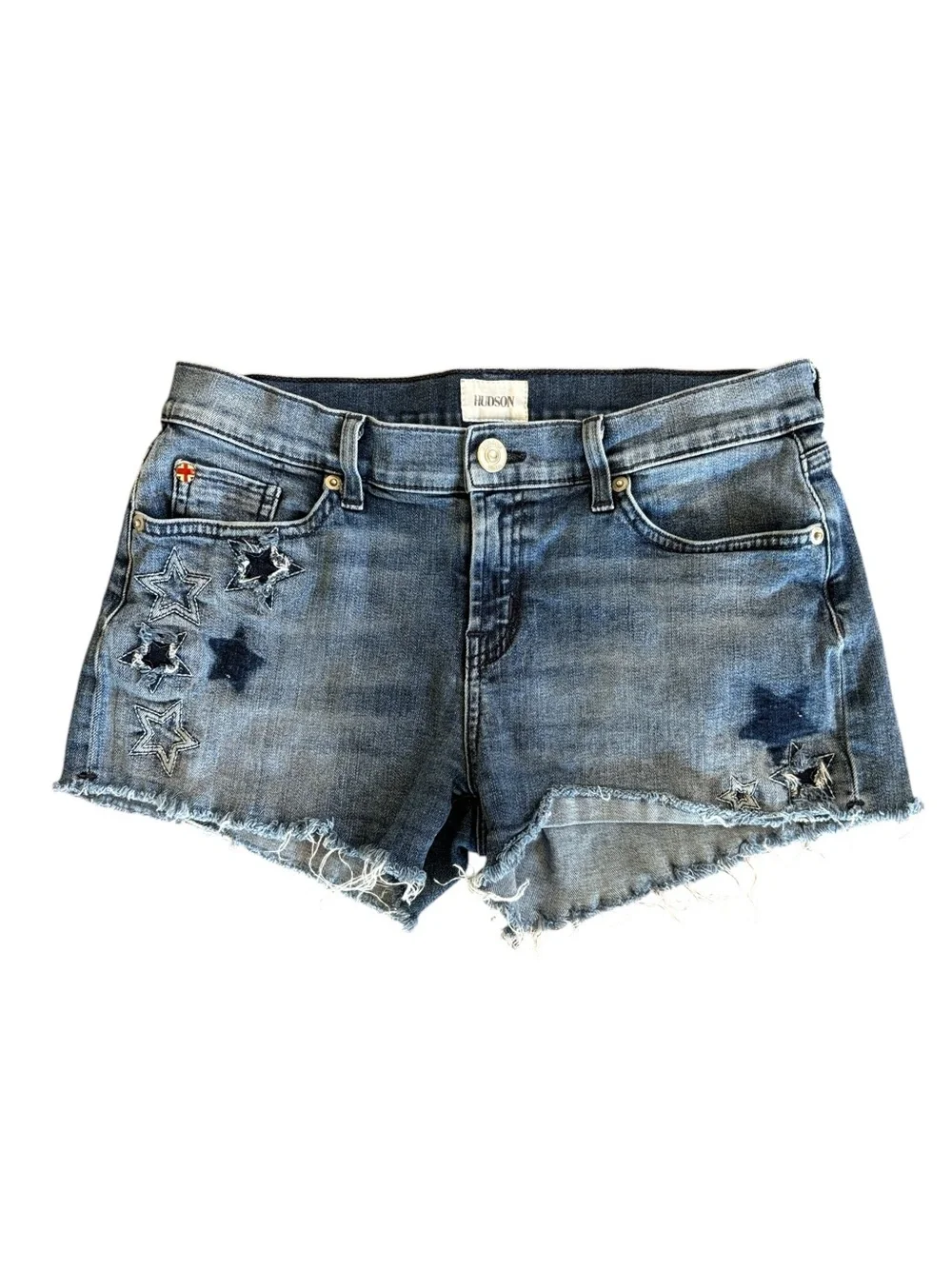 Hudson Kali Cut Off Stargazing Blue Jean Shorts Size 27 - Picture 3 of 9